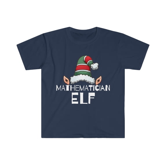 Mathematician Elf Christmas Unisex T-shirt, S-3XL Holidays Xmas Elves