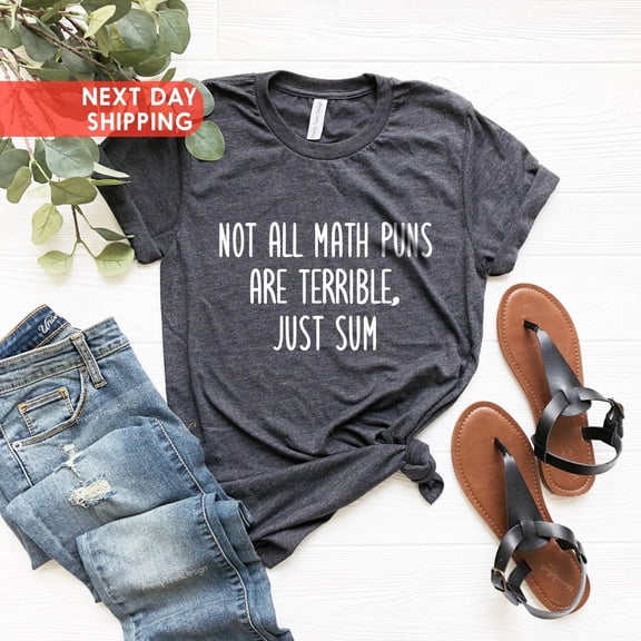 Mathematician Teacher Gift, Not All Math Puns Are Terrible Just Sum, Cute Pun Satire Dad Joke Mathematics, Math Teacher Gift All Size S-5Xl
