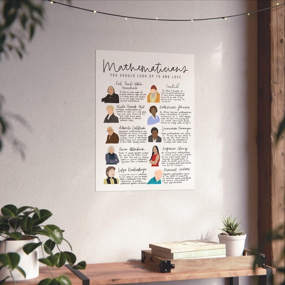 Mathematicians Classroom Wall Art Print, Unframed Paper Poster 8x10in