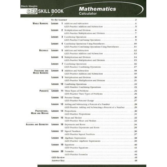 Pre-Owned Mathematics: Calculator GED Skill Book (GED Books) Paperback