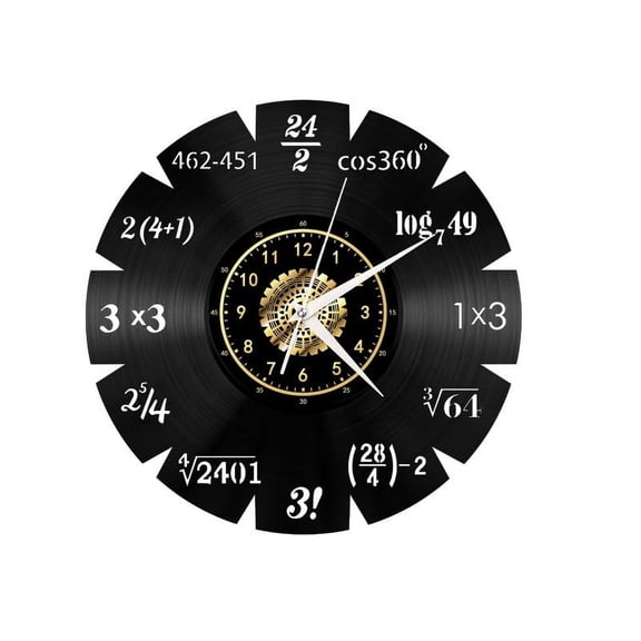 Mathematics Chemistry Vinyl Record Wall Clock Gifts,Handmade 12Black Wall Clock Unique Gifts for Men Women for Birthday Wall Decor