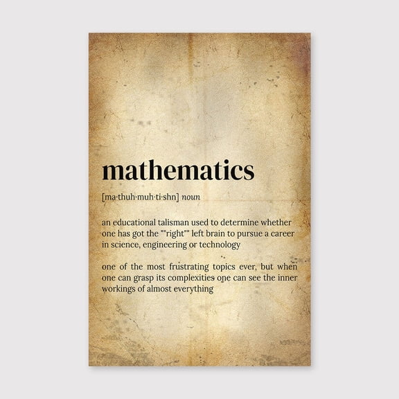 Mathematics Definition Print: Dictionary Wall Artfor Living Room Bedroom Office Farmhouse Neutral Home Artwork Ready to Hang 8x12 inch
