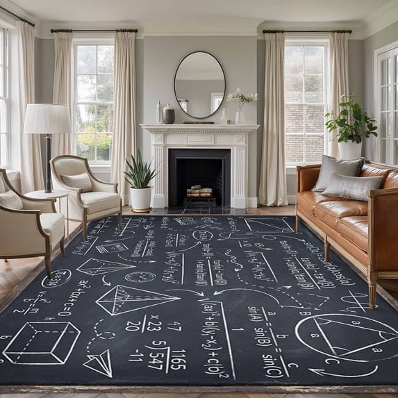 Mathematics Equations Area Rugs 5'x7', Small Throw Rugs for Laundry ...