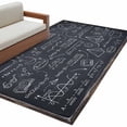 thumbnail image 1 of Mathematics Equations Area Rugs Collection 3'x5', Blackboard Math Numerical Geometric Non Slip Indoor Rectangle Throw Runner Rug Floor Mat Carpet for Living Room Dining Table Bedroom Nursery, 1 of 9