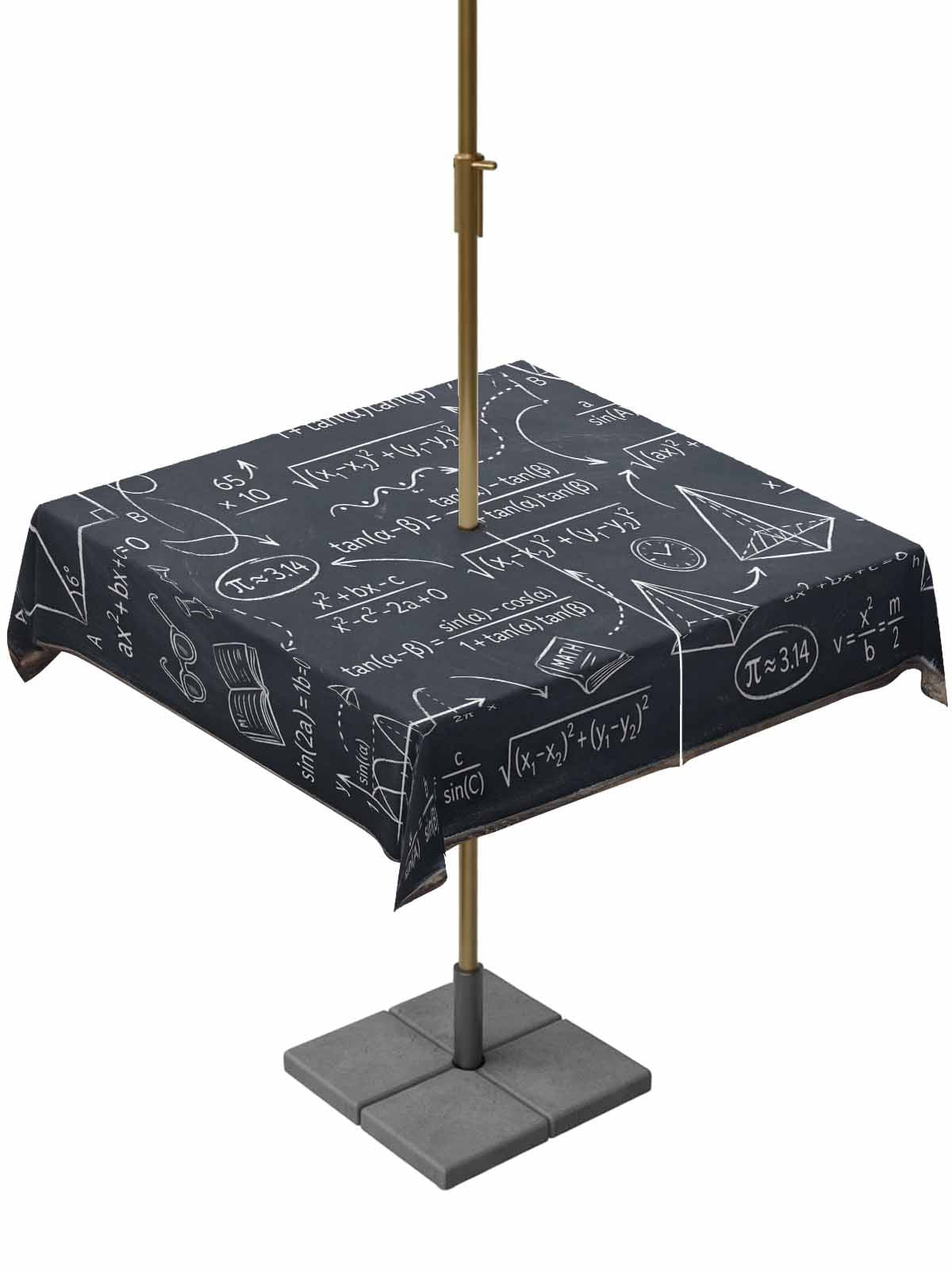 Math Waterproof Mathematics Equations Outdoor Tablecloth - 60x60 Inch Square Dining ...