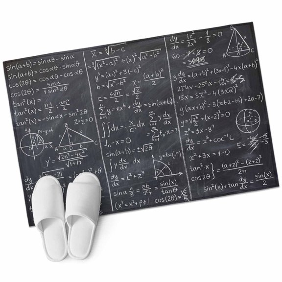 Mathematics Formulas Area Rugs Collection 2'x3', Blackboard with Math Numerical Geometric Non Slip Indoor Rectangle Throw Runner Rug Floor Mat Carpet for Living Room Dining Table Bedroom Nursery