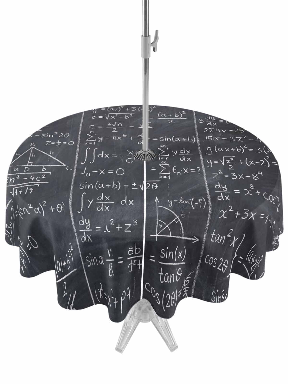 Math Waterproof Mathematics Formulas Outdoor Tablecloth - 60 Inch Round Dining Table ...