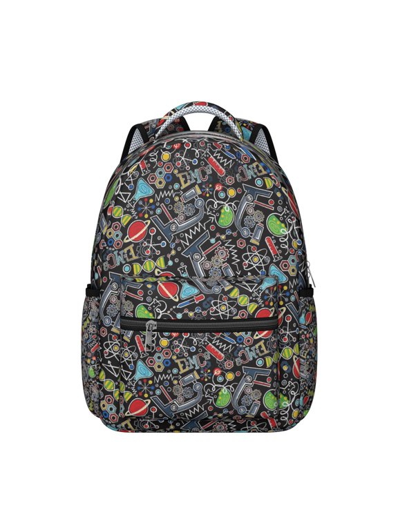 Mathematics Math Students Backpack Scientific Formula Science Classroom School Bag with Chemistry Biology Physics Design, Durable and Comfortable