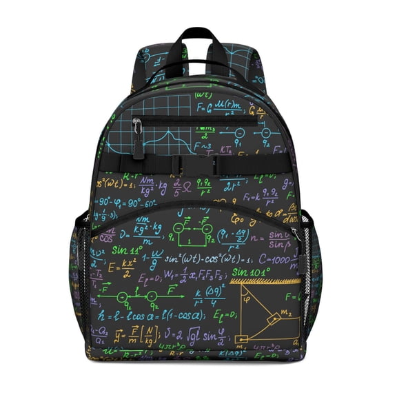 Mathematics and Scientific Knowledge Inspired Student Backpack Spacious and Lightweight School Book Bag Adjustable Straps Chest Strap Padded Shoulders Perfect Educational Gift for Toddlers