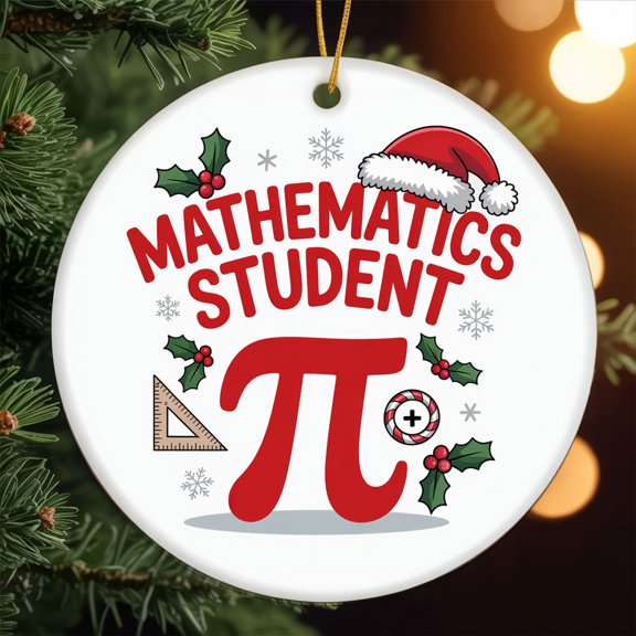Mathematics Student Ornament, Christmas Ornament 2025, Personalized Gift for Mathematics Student Class of 2025 Keepsake for Him or Her 201or37