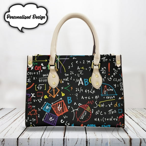 Mathematics Teacher Commuting Tote Bag Large Capacity Female Tote Bag High Quality PU Shoulder Bag Teacher's Day Gift for Women