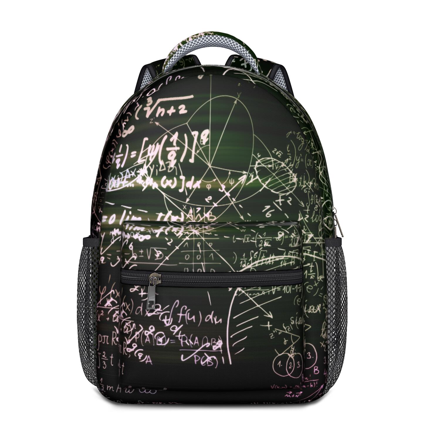 Math Waterproof Mathematics Themed Waterproof Backpack - Geometric Design with Padded ...
