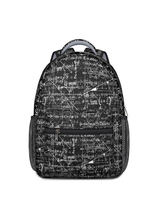 Mathematics and Scientific Knowledge Themed School Backpack with Formula Lab and Engineering Pattern
