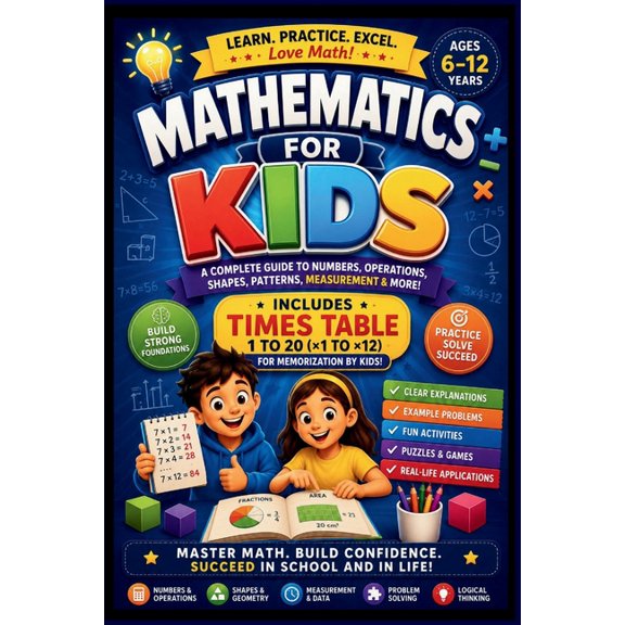Mathematics for Kids: A Fun and Easy Guide to Numbers, Operations, Shapes, Patterns and Problem Solving, (Paperback)
