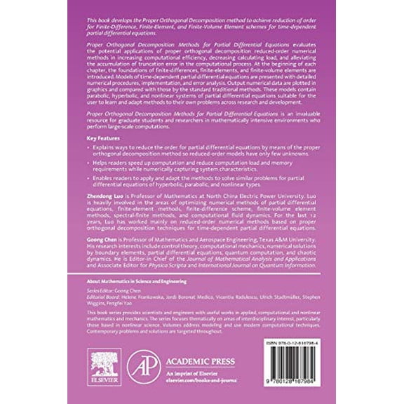 Pre-Owned Mathematics in Science and Engineering Proper Orthogonal Decomposition Methods for Partial Differential Equations, (Paperback)