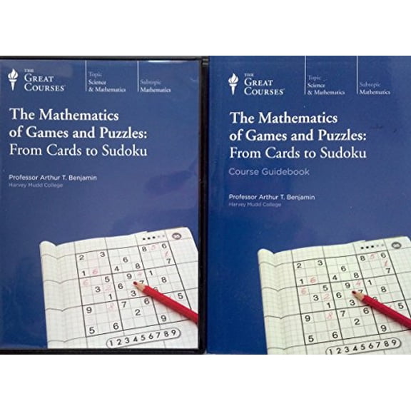 Pre-Owned Mathematics of Games and Puzzles: From Cards to Sudoku with 3 Dvds Paperback Arthur T. Benjamin