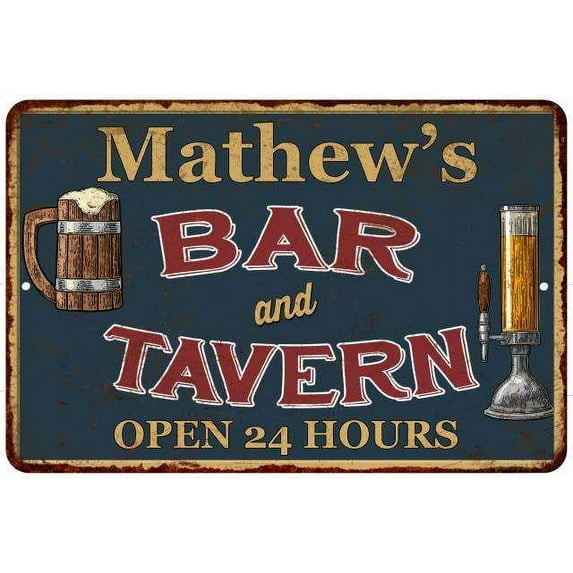 Mathew's Green Bar & Tavern Rustic Sign Decor 8x12 108120047475