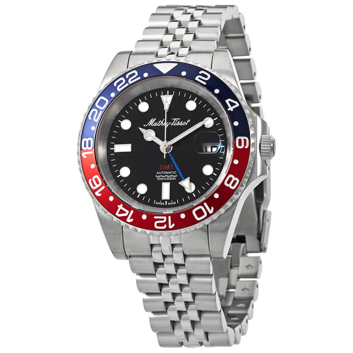 MATHEY TISSOT Mathey-Tissot GMT Automatic Black Dial Pepsi Bezel Men's Watch H903ATAR