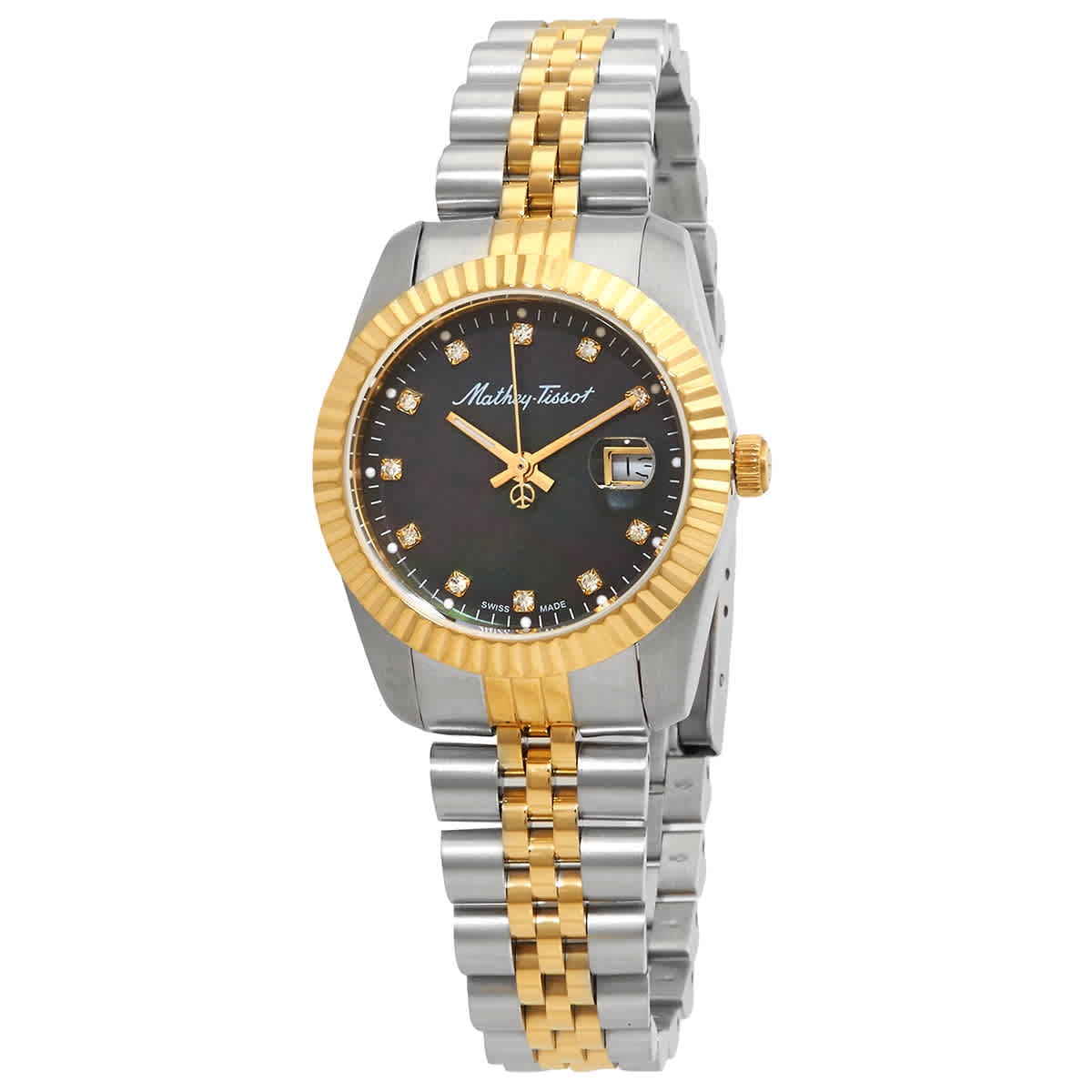 Mathey-Tissot Mathy III MOP Quartz Black Dial Ladies Watch  display picture 1