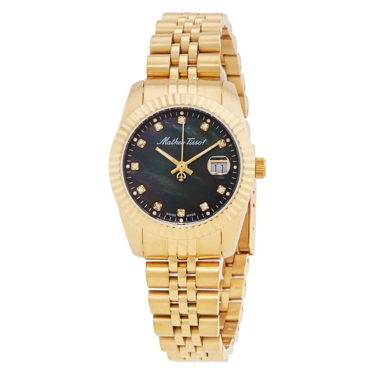 Mathey-Tissot Mathy III MOP Quartz Black Dial Ladies Watch  display picture 2