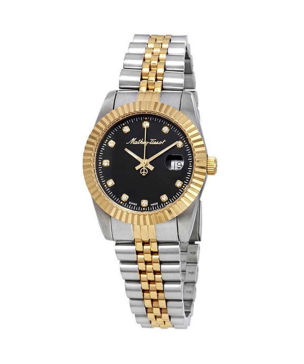 MATHEY TISSOT Mathey-Tissot Mathey III Quartz Crystal Black Dial Ladies Watch D810BN