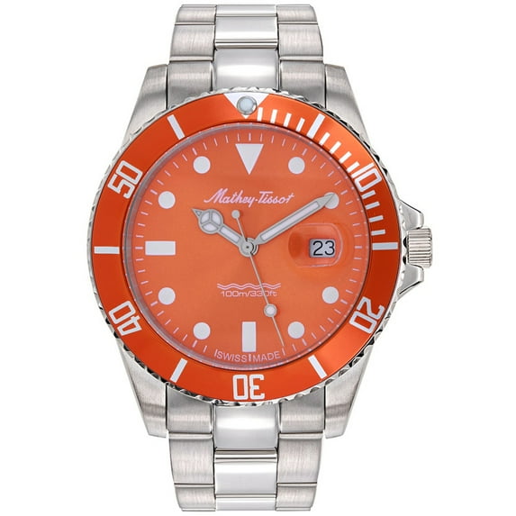 Mathey Tissot Men's Mathy Vintage Q. 42mm LE Orange Dial Watch - H908AO