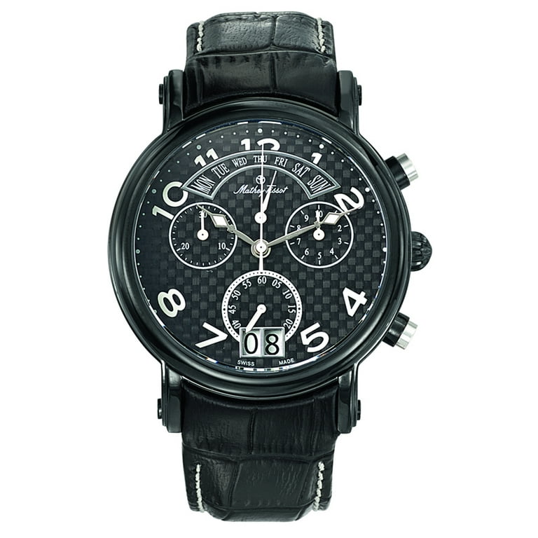 Mathey Tissot Men s Retrograde Chrono Black Dial Watch H7030RSB