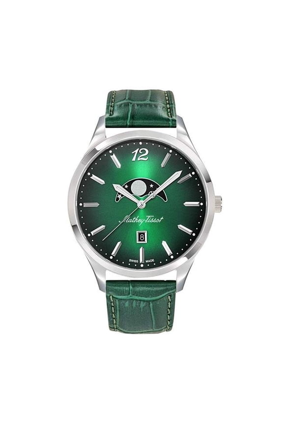 Mathey-Tissot Urban Moon Quartz Moon Phase Green Dial Men's Watch H411LAVM
