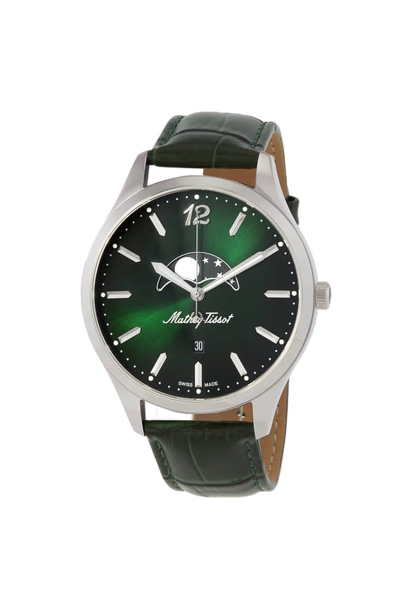 Mathey-Tissot Urban Moon Quartz Moon Phase Green Dial Men's Watch H411LAVM