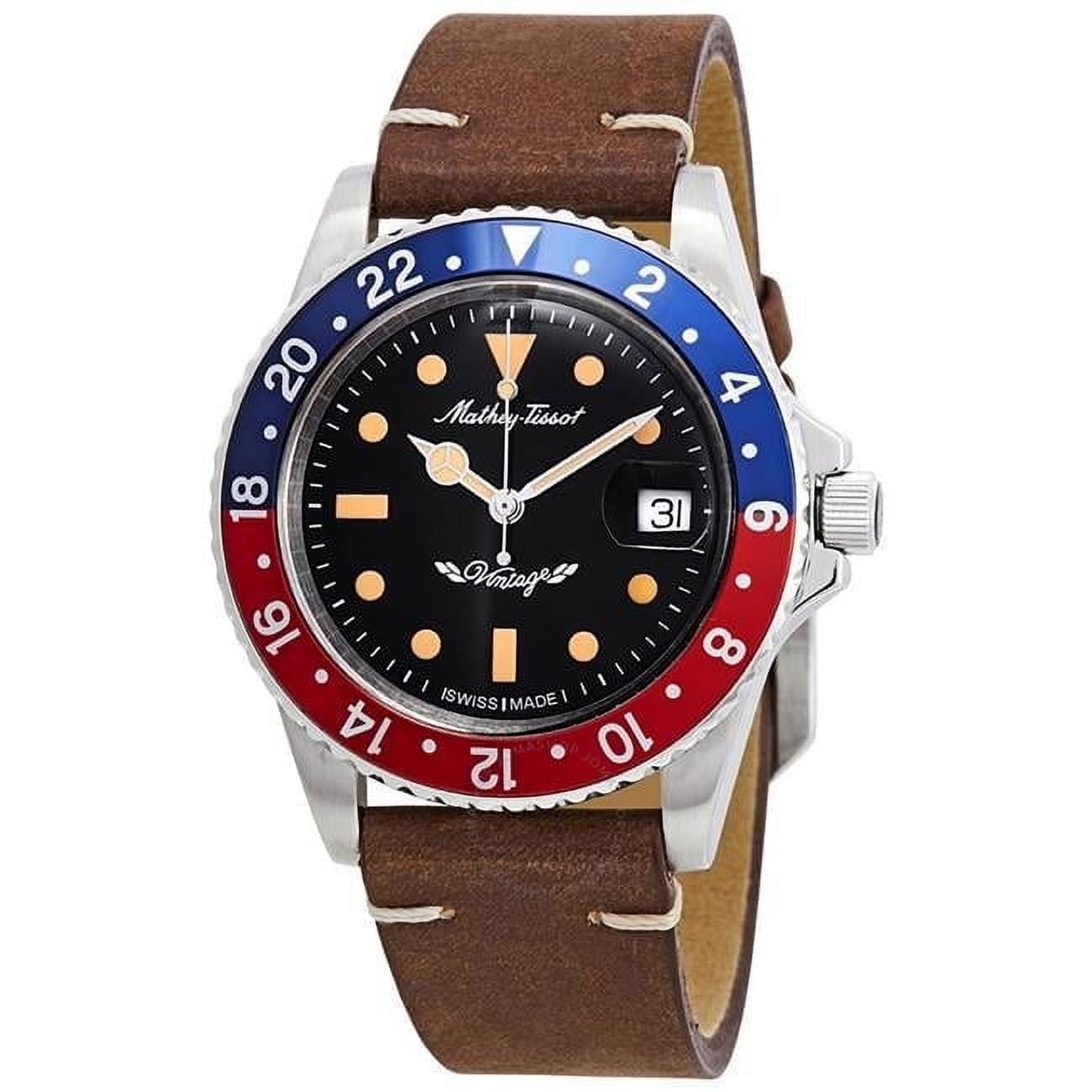 MATHEY TISSOT Mathey-Tissot Mathey Vintage Automatic Black Dial Pepsi Bezel Men's Watch H900ATLR