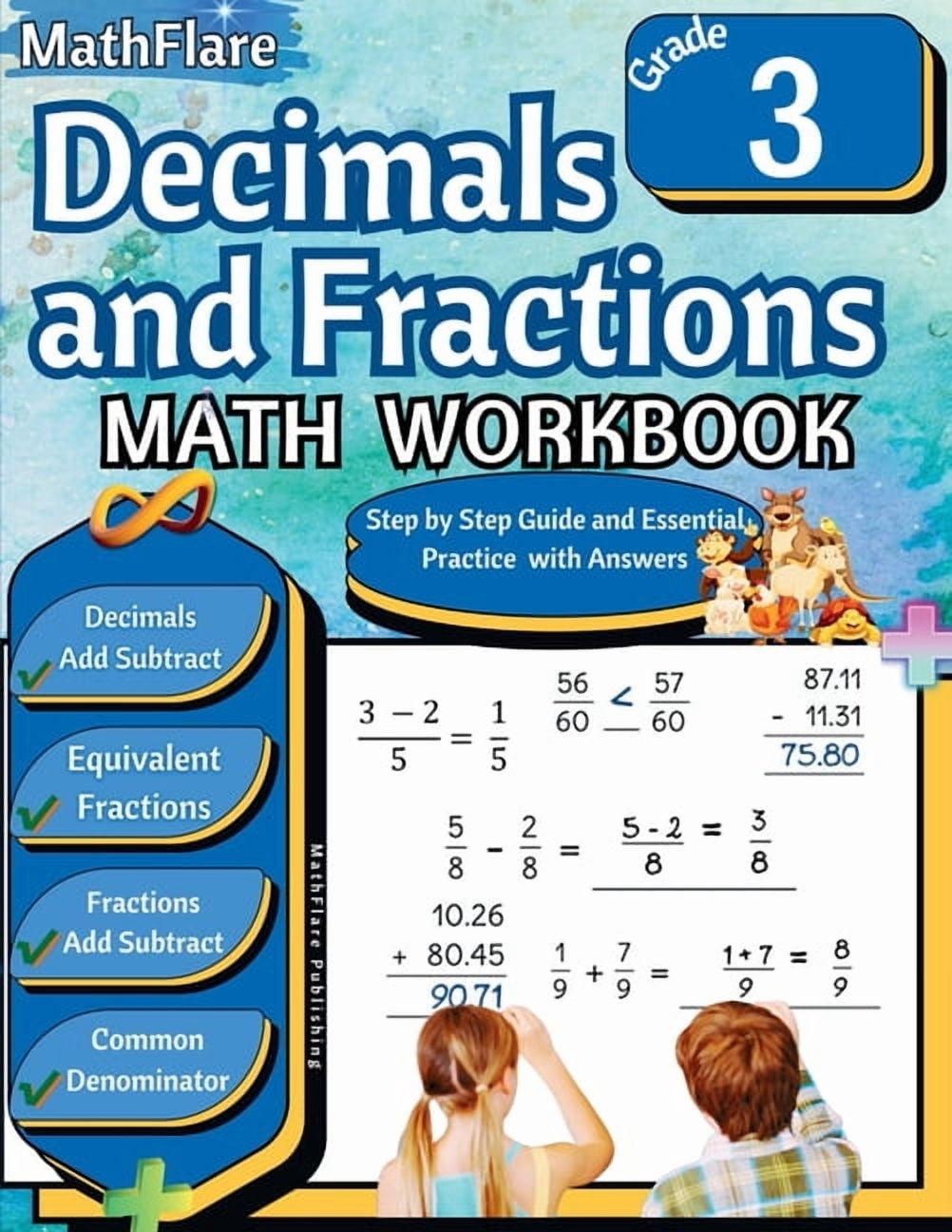 Mathflare Workbooks Decimals and Fractions Math Workbook 3rd Grade ...