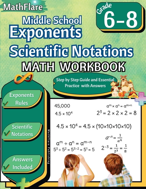 Mathflare Workbooks Exponents and Scientific Notations Math Workbook ...