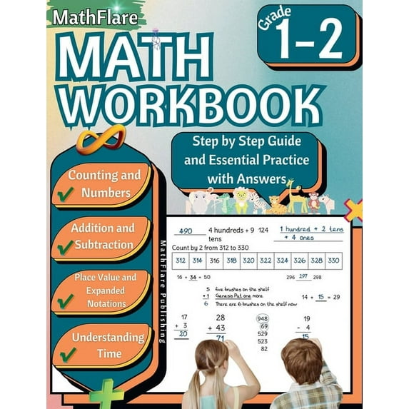 Mathflare Workbooks MathFlare - Math Workbook 1st and 2nd Grade: Math Workbook Grade 1-2: Counting, Numbers, Addition, Subtraction, Place Va, Book 1, (Paperback)
