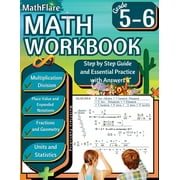 Mathflare Workbooks MathFlare - Math Workbook 5th and 6th Grade Math Workbook Grade 5-6 Multiplication and Division, Fractions, Decimals, Book 1, Paperback