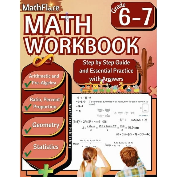 Mathflare Workbooks MathFlare - Math Workbook 6th and 7th Grade: Math Workbook Grade 6-7: Integers, Foundations of Arithmetic, Pre-Algebra, , Book 1, (Paperback)