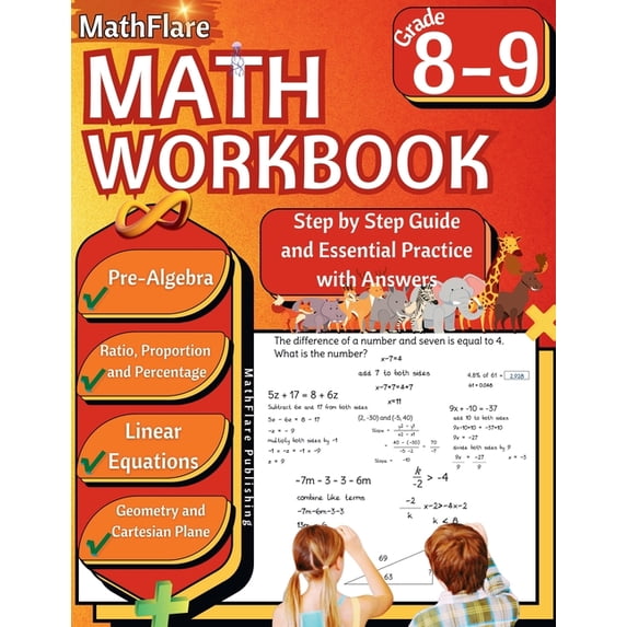 Liin Math Mathflare Workbooks MathFlare - Math Workbook 8th and 9th Grade: Math ...