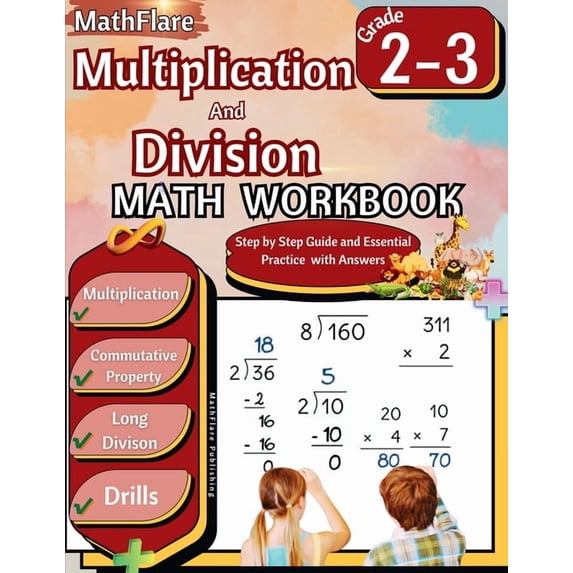 Mathflare Workbooks Multiplication and Division Math Workbook 2nd and ...