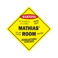 thumbnail image 1 of Mathias' Room Sign Crossing Zone Xing | Indoor/Outdoor | 14" Tall kids bedroom decor door children's name boy girl, 1 of 5