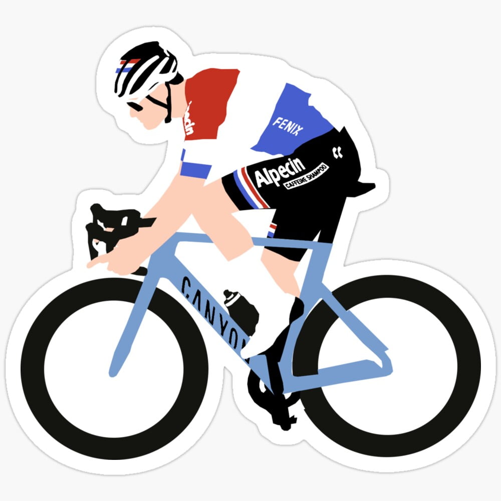 Mathieu Sticker Mathieu Van Der Poel Cyclist 2 Sticker Phone Decal Water Bottle ...