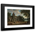 thumbnail image 1 of Mathijs Schoevaerdts 14x11 Black Modern Framed Museum Art Print Titled - Oriental Merchants Outside a Castle, 1 of 5