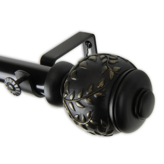 Mathilda Curtain Rod 1" OD 66-120 inch - Black