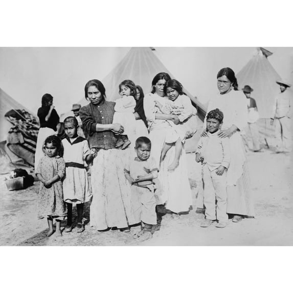 Mathilde Martinez And Children Interned In A Refugee Camp At Fort Bliss History (24 x 18)