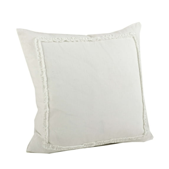 Mathilde Ruffled Design Throw Pillow (Ivory)
