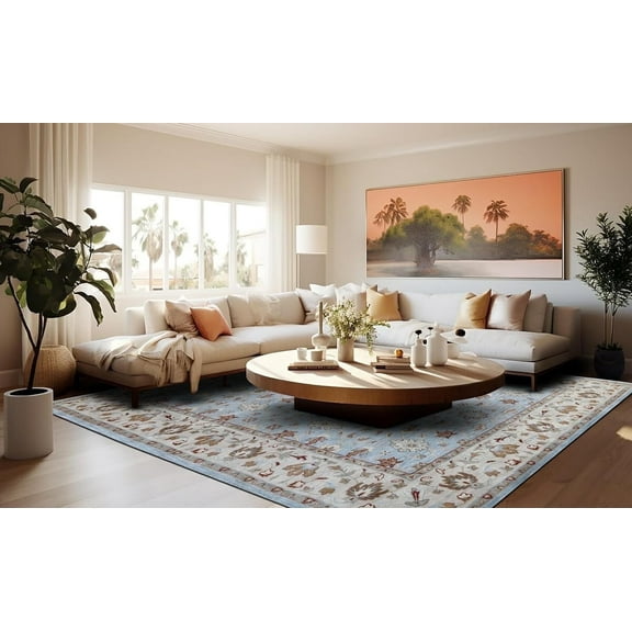 Mathison 3'x5′ Area Rug Handcrafted Motif Floral Design Oriental Traditional Design Non-Shedding Fine Wool Pile & Easy-Care Areas in Living Room Bedroom