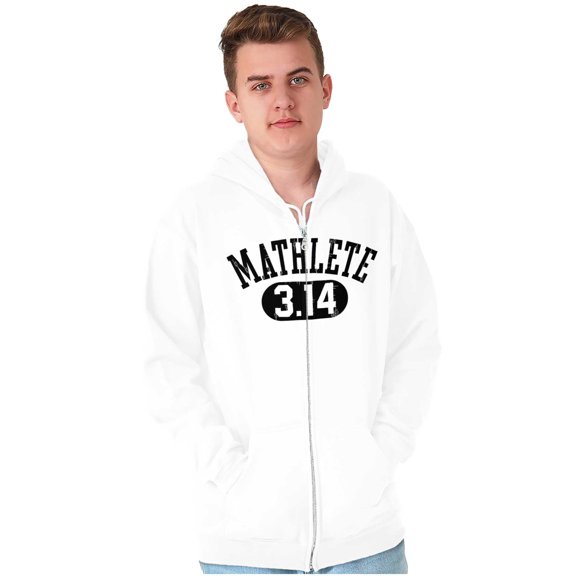 Mathlete Pi Math Student Teacher Zip Up Hoodie Men's Women's Brisco Brands L