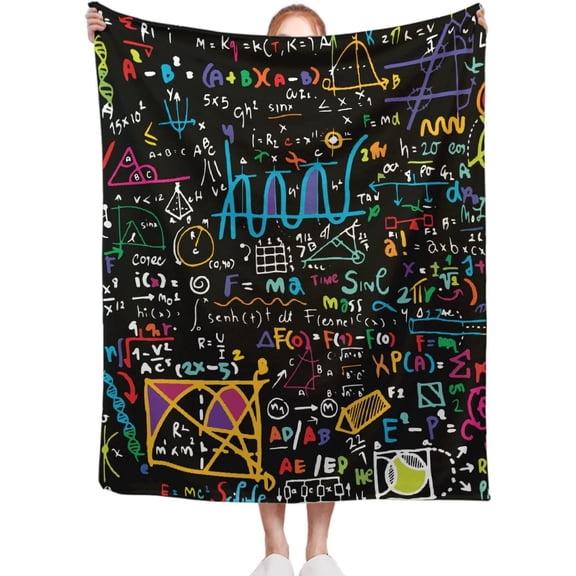 Maths Equations Blanket, Math Teacher Gift 60 x 80 Inch Throw Lightweight Super Soft Cozy pi Day Decor Blankets for Couch Bed Sofa Chair