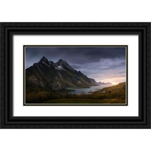 Mathur, Sandeep 24x15 Black Ornate Wood Framed with Double Matting Museum Art Print Titled - The Fjord