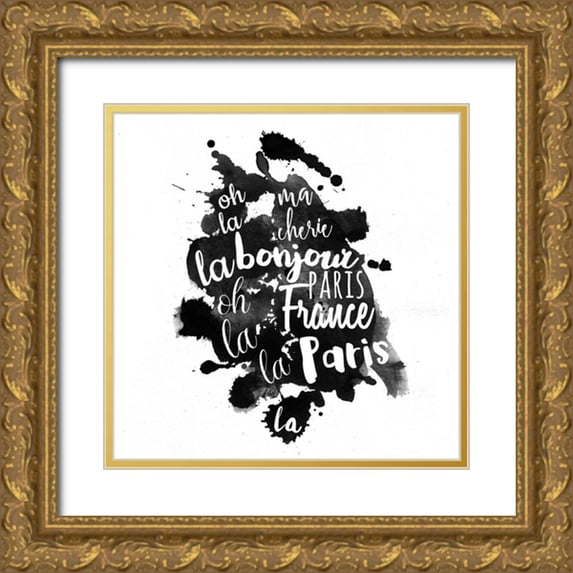 Matic,Jelena 15x15 Gold Ornate Wood Framed with Double Matting Museum Art Print Titled - Paris Ink