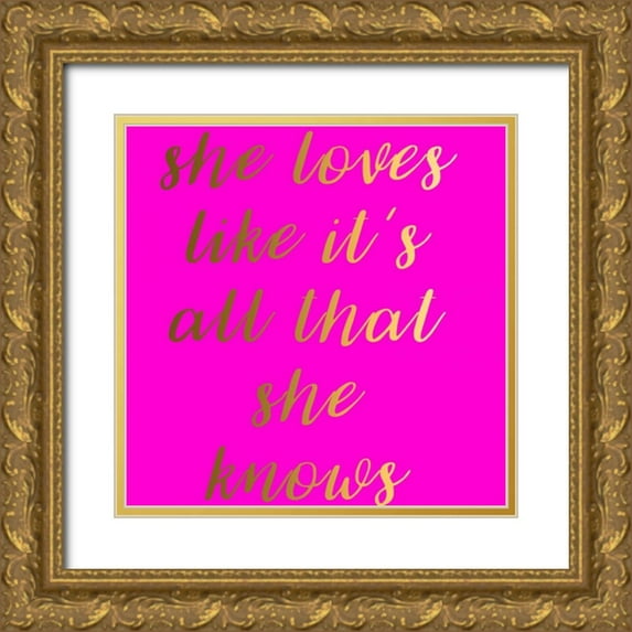 Matic,Jelena 15x15 Gold Ornate Wood Framed with Double Matting Museum Art Print Titled - She Loves