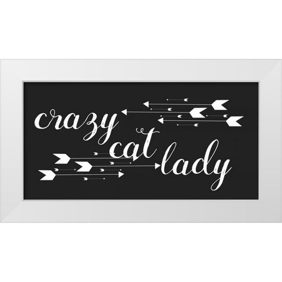 Matic,Jelena 18x11 White Modern Wood Framed Museum Art Print Titled - Cat Lady Arrows